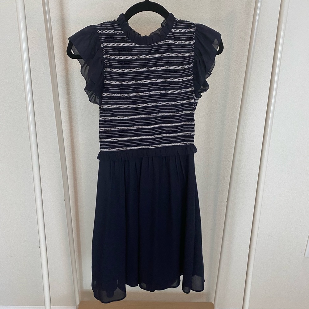 Ann Taylor Navy and White Casual Dress